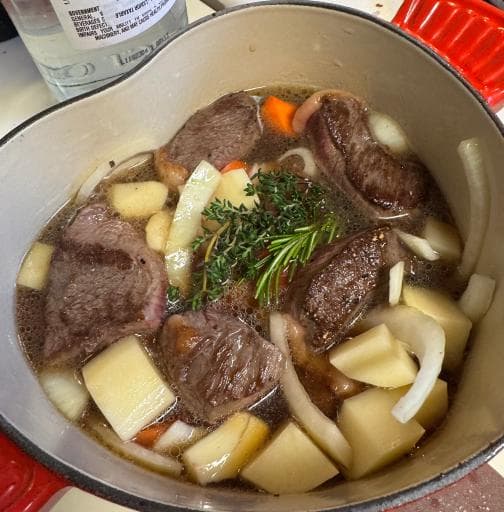 Pot roast in Le Creuset Dutch oven